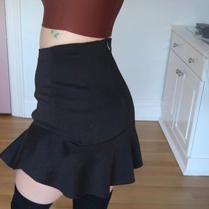 Black Frilly Mini Skirt